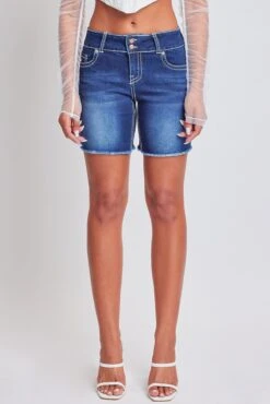 Women's Heavy Stitch 2 Button Long Shorts -Wana Fashion Shop S305051N S08 1