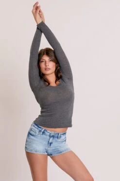 Women's Luxe Low Rise Heart Shape Pocket Shorts -Wana Fashion Shop S313460 35L 6