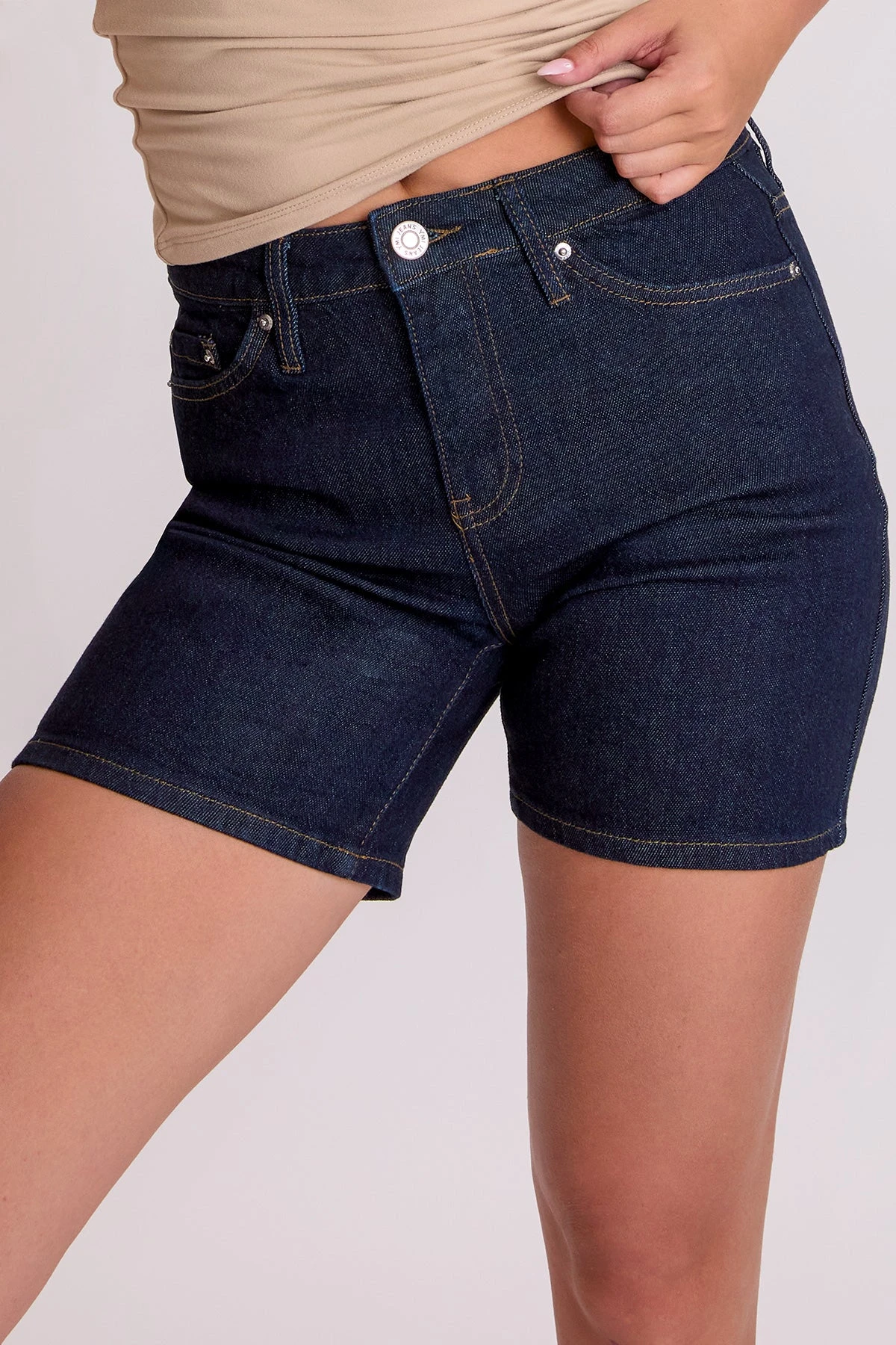 Women's Luxe High Rise Long Denim Shorts 17 Women's Luxe High Rise Long Denim Shorts - Image 15