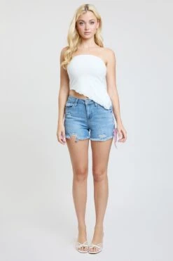 Women's Luxe High Rise Shorts With Lace Up Detail -Wana Fashion Shop S315499 3034C 1