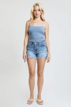 Women's Luxe High Rise Shorts With Lace Up Detail -Wana Fashion Shop S315499 3034Y 1