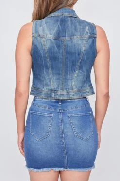 Women's Vintage Denim Vest -Wana Fashion Shop V39351 J200 4
