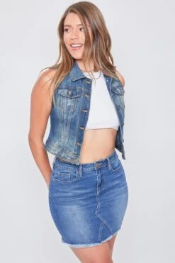 Women's Vintage Denim Vest -Wana Fashion Shop V39351 J200 5