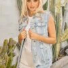 Women's Oversized Boyfriend Fit Denim Vest -Wana Fashion Shop V42676 1856L 3 1