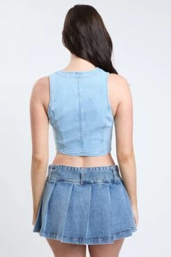 Women's Cropped Button Front Vest -Wana Fashion Shop V44775 37L 6