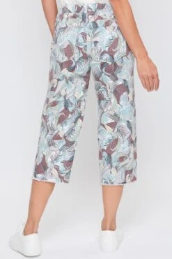 Women's Elastic Waist Capri With Fray Hem -Wana Fashion Shop WC110321 GTBAP 4