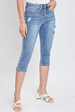 Women's Vintage High Rise Capri Jeans -Wana Fashion Shop WC111070N 2702M 4