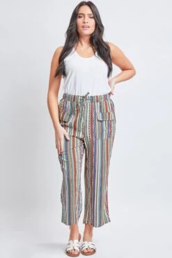 Women's Lifestyle Pull-On Capri W/ Flap Patch Pocket -Wana Fashion Shop WC1119R1 ST019 1