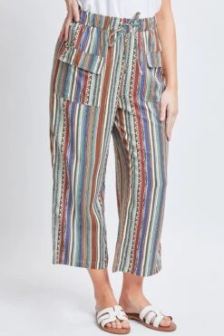 Women's Lifestyle Pull-On Capri W/ Flap Patch Pocket -Wana Fashion Shop WC1119R1 ST019 2