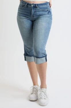 Women's Premium Stretch Essential Cuff Capri -Wana Fashion Shop WC121960 35T 1