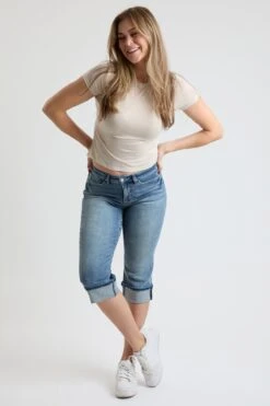 Women's Premium Stretch Essential Cuff Capri -Wana Fashion Shop WC121960 35T 4