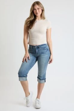 Women's Premium Stretch Essential Cuff Capri -Wana Fashion Shop WC121960 35T 5