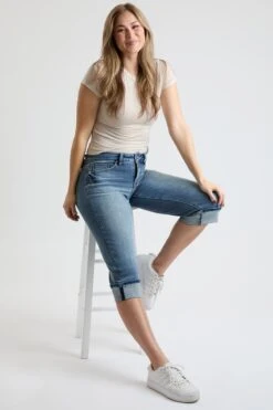 Women's Premium Stretch Essential Cuff Capri -Wana Fashion Shop WC121960 35T 6