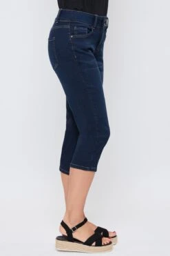 Women's Essential High Rise 2-Button Slim Stretch Capri -Wana Fashion Shop WC34941 D08 4