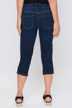 Women's Essential High Rise 2-Button Slim Stretch Capri -Wana Fashion Shop WC34941 D08 5