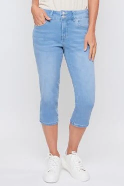 Women's Essential High Rise 2-Button Slim Stretch Capri -Wana Fashion Shop WC34941 L08 2