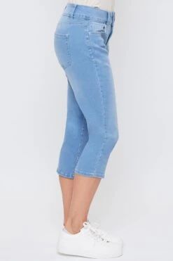 Women's Essential High Rise 2-Button Slim Stretch Capri -Wana Fashion Shop WC34941 L08 3