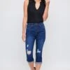Women's Essential High Rise Cuffed Capri Jeans -Wana Fashion Shop WC35041 S1955 1