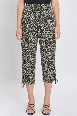 Women's Lifestyle High Rise Cropped Capri With Ruched Hem -Wana Fashion Shop WC354CG CACOB 2