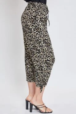 Women's Lifestyle High Rise Cropped Capri With Ruched Hem -Wana Fashion Shop WC354CG CACOB 3