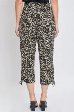 Women's Lifestyle High Rise Cropped Capri With Ruched Hem -Wana Fashion Shop WC354CG CACOB 5