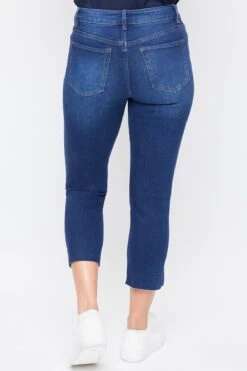 Women's Vintage High Rise Slim Straight Raw Hem Cropped Flood Jeans -Wana Fashion Shop WF119170N S08 4