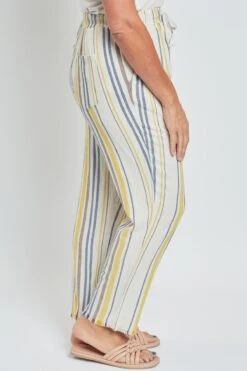 Women's Pull-On Relaxed Straight Leg Pant Fray Hem 17 Women's Pull-On Relaxed Straight Leg Pant Fray Hem -Wana Fashion Shop WF1196LN ST009 3