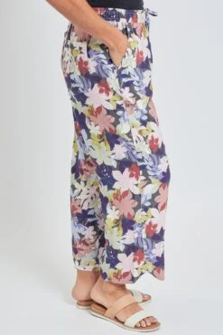 Women's Pull-On Stove Pipe Pant With Tulip Hem Detail -Wana Fashion Shop WF1206R1 FL011 2