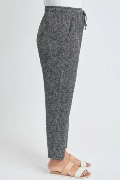 Women's Straight Tapered High Rise Drawstring Waistband Pants Lifestyle Collection -Wana Fashion Shop WF1208CG MT002 3