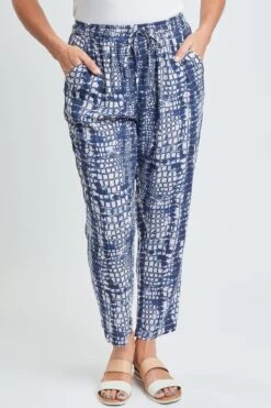 Women's Straight Tapered High Rise Drawstring Waistband Pants Lifestyle Collection -Wana Fashion Shop WF1208CG AN009 2