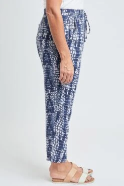 Women's Straight Tapered High Rise Drawstring Waistband Pants Lifestyle Collection -Wana Fashion Shop WF1208CG AN009 3