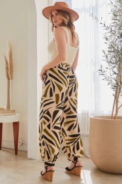 Women's Drawstring Wide Jogger Pant With Pleated Hem Lifestyle Collection 27 Women's Drawstring Wide Jogger Pant With Pleated Hem Lifestyle Collection -Wana Fashion Shop WF1209CG AB006 LS1