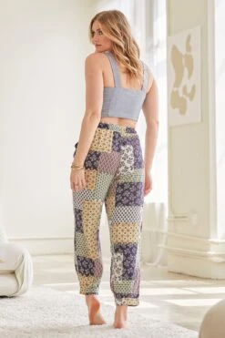 Women's Drawstring Wide Jogger Pant With Pleated Hem Lifestyle Collection 33 Women's Drawstring Wide Jogger Pant With Pleated Hem Lifestyle Collection -Wana Fashion Shop WF1209CG PW004 LS2