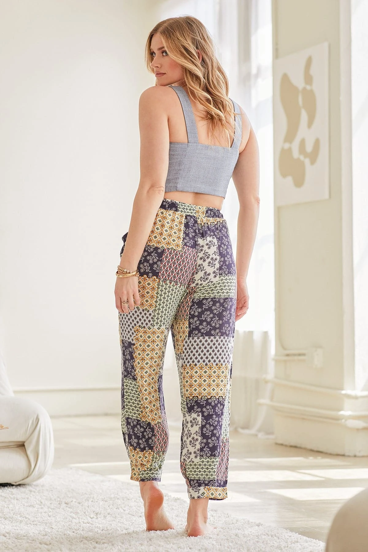 Women's Drawstring Wide Jogger Pant With Pleated Hem Lifestyle Collection 14 Women's Drawstring Wide Jogger Pant With Pleated Hem Lifestyle Collection - Image 12