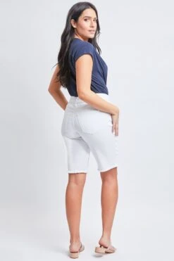 Women's Vintage Dream Bermuda Shorts With Frayed Hem 26 Women's Vintage Dream Bermuda Shorts With Frayed Hem -Wana Fashion Shop WM107170N K2705 2