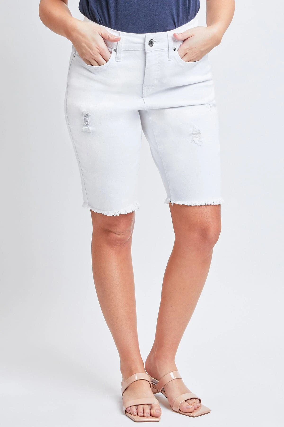 Women's Vintage Dream Bermuda Shorts With Frayed Hem 4 Women's Vintage Dream Bermuda Shorts With Frayed Hem - Image 2