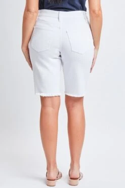 Women's Vintage Dream Bermuda Shorts With Frayed Hem 25 Women's Vintage Dream Bermuda Shorts With Frayed Hem -Wana Fashion Shop WM107170N K2705 5