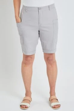 Women's Wide Leg Bermuda Shorts With Big Pockets -Wana Fashion Shop WM1090P1 SILVA 2