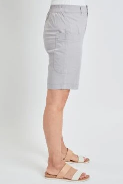 Women's Wide Leg Bermuda Shorts With Big Pockets -Wana Fashion Shop WM1090P1 SILVA 4