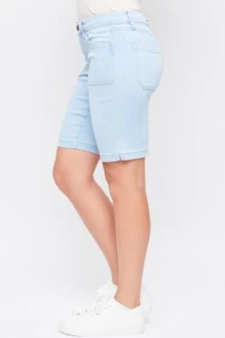 Women's Mid Rise Porkchop Pocket Bermuda Side Slit Hem 13 Women's Mid Rise Porkchop Pocket Bermuda Side Slit Hem -Wana Fashion Shop WM109350 L36 4