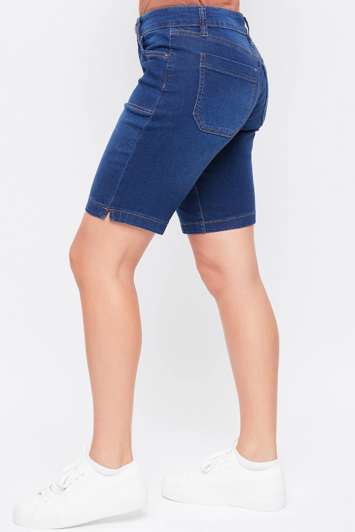 Women's Mid Rise Porkchop Pocket Bermuda Side Slit Hem 10 Women's Mid Rise Porkchop Pocket Bermuda Side Slit Hem - Image 8