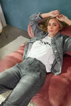 Women's High Rise Crop Detailed Wide Leg Jeans -Wana Fashion Shop WP005950 36X TAYLOR LS3