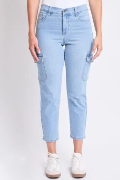 Women's High Rise Slim Straight Cargo Jeans -Wana Fashion Shop WP008850 36L 1