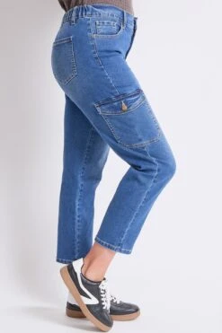 Women's High Rise Slim Straight Cargo Jeans -Wana Fashion Shop WP008850 36M 3