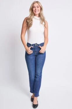 Women's High Rise Basic 5 Pocket Straight Leg Jeans -Wana Fashion Shop WP023929 08S 4