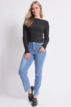 Women's High Rise Basic 5 Pocket Straight Leg Jeans -Wana Fashion Shop WP023929 35M 6