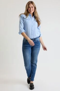 Women's High Rise Curve Confidence WannaBettaButt Straight Leg Jeans -Wana Fashion Shop WP024175 08M 4