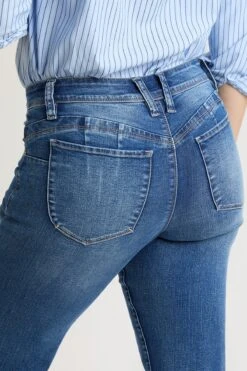 Women's High Rise Curve Confidence WannaBettaButt Straight Leg Jeans -Wana Fashion Shop WP024175 08M 5