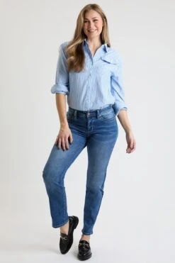 Women's High Rise Curve Confidence WannaBettaButt Straight Leg Jeans -Wana Fashion Shop WP024175 08M 6