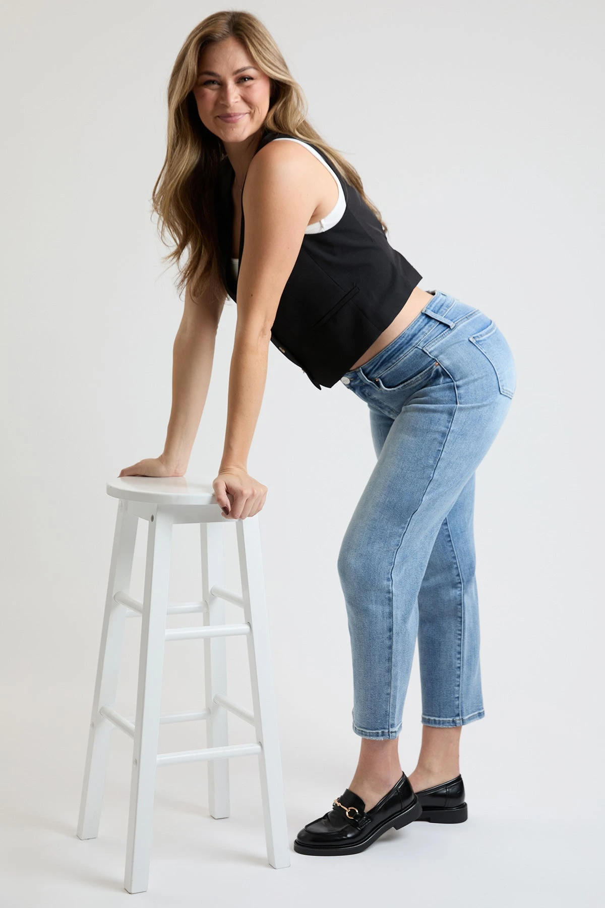 Women's Premium Stretch Cropped Slim Straight Jeans 9 Women's Premium Stretch Cropped Slim Straight Jeans - Image 7